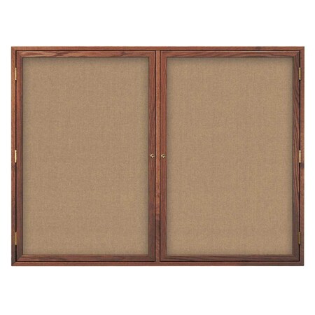 United Visual Products Double Door Indoor Enclosed Easy Tack Bo UV304EZ-BLACK-WHITE